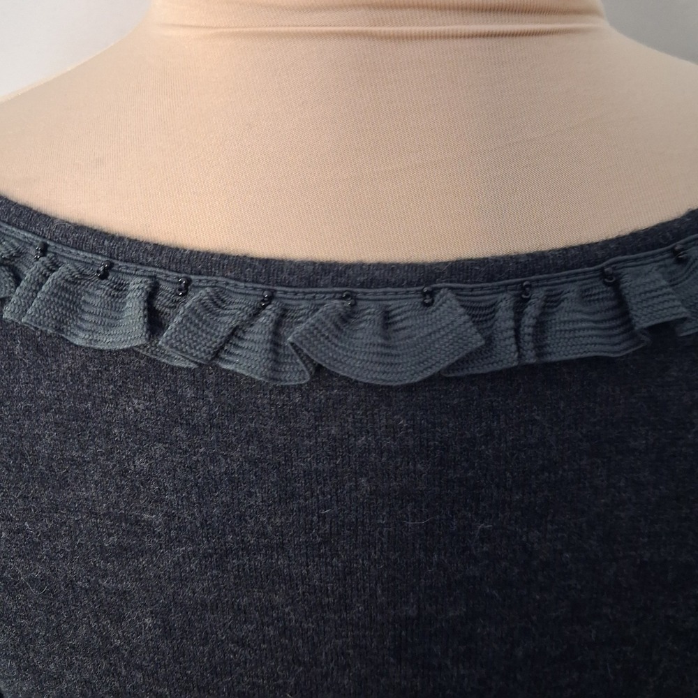Splendid Urban Outfitters Womens Gray Wool Cashmere Blend Knit Ruffle Dress Sz L - Picture 13 of 13